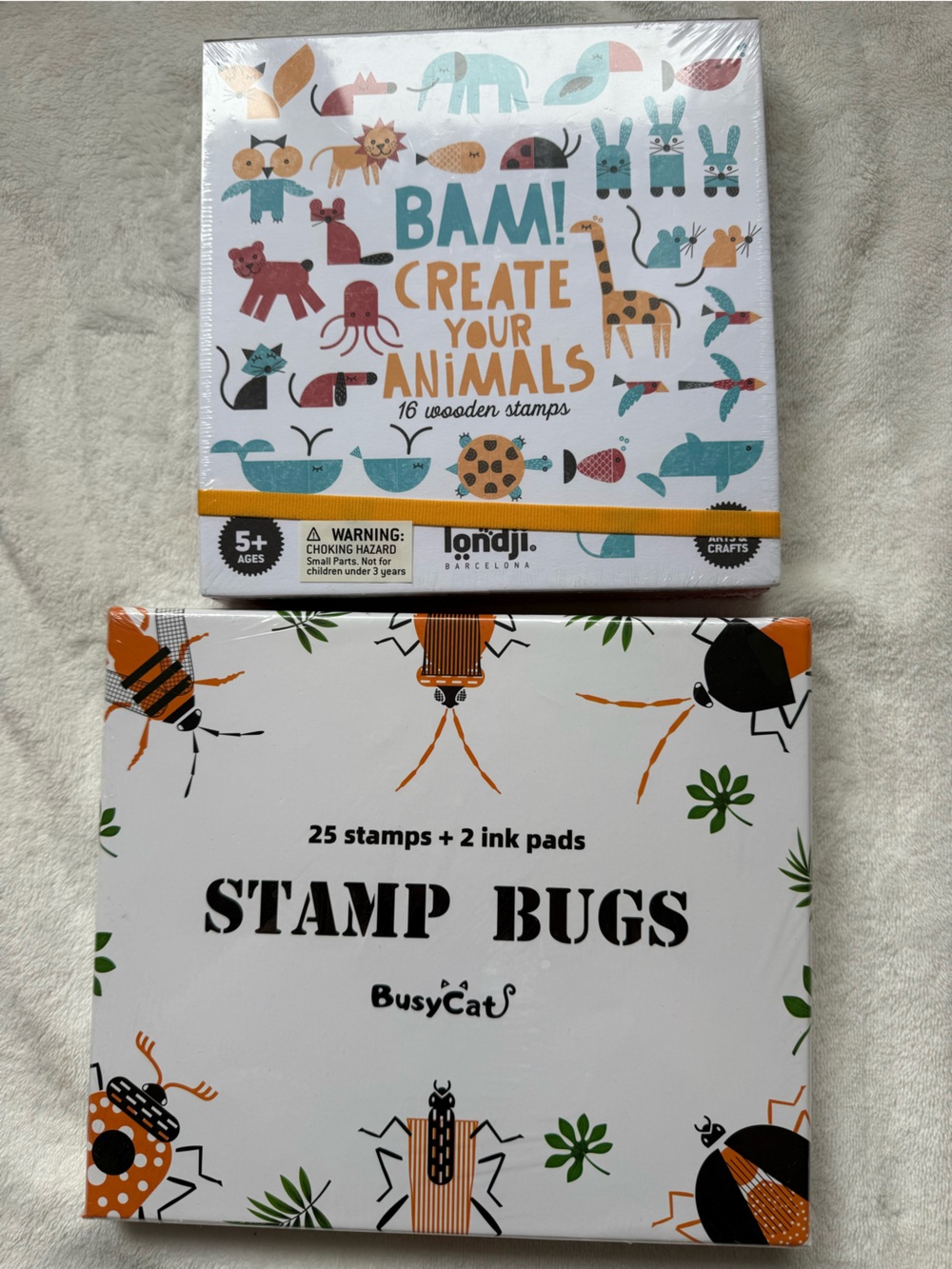 Londji BAM! Create Your Animals Wooden Stamp Set NEW IN BOX SEALED